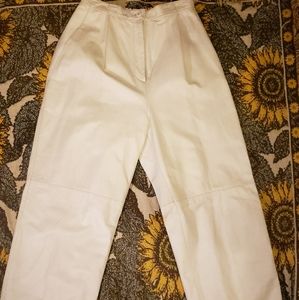 100% leather straight leg pants